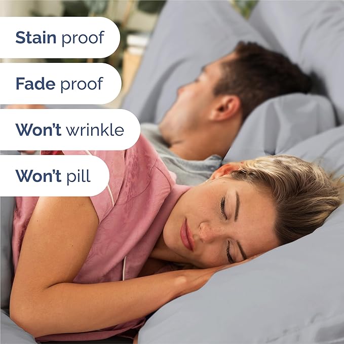 Split King 7 Piece Sheet Set - Cooling & Breathable Bed Sheets - Hotel Luxury Bed Sheets for Women, Men, Kids & Teens - Deep Pockets - Easy Fit - Soft and Wrinkle Free - Split King Steel Blue Sheets