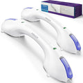 KEKOY 17.5 Inch Suction Grab Bars for Bathtubs & Showers with Indicator 2 Pack- Heavy Duty Safety Shower Handle for Seniors and Elderly, Handicap Bars for Bathroom, No Drilling, Purple
