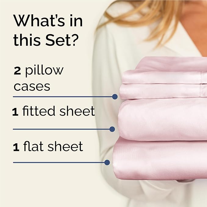 Twin XL 4 Piece Sheet Set - Cooling and Breathable Bed Sheets - Hotel Luxury Bed Sheets for Women, Men, Kids & Teens - Deep Pockets - Easy Fit - Soft and Wrinkle Free - Twin XL Lavender Pink Sheets
