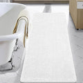 LOCHAS Luxury Bathroom Rug Shaggy Bath Mat 24 x 70 Inch, Washable Non Slip Bath Rugs for Bathroom Shower, Soft Plush Chenille Absorbent Carpets Mats, White