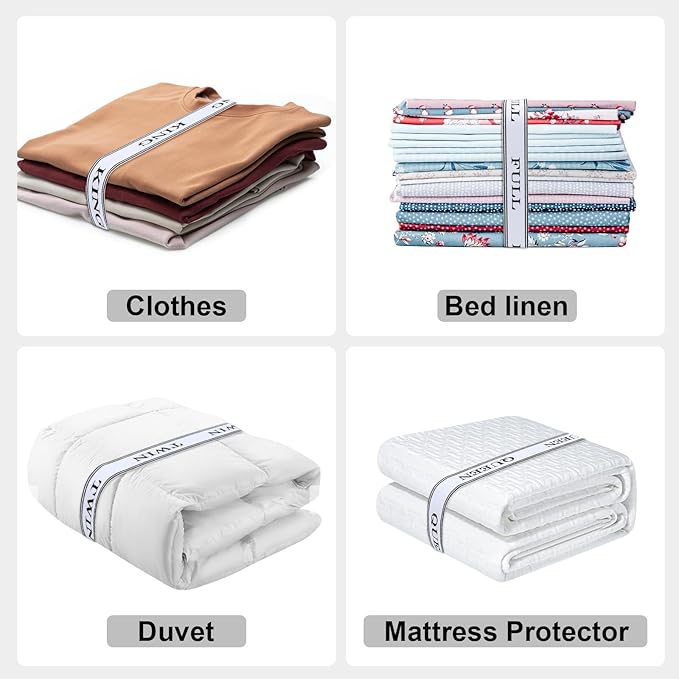 Bed Sheet Organizer Bands with Hook and Loop Adjustable Sheet Organizers and Storage Label Bands for Linen Closet-Elastic Bedding Sheet Keeper Straps for Bedsheet Sets (Mix 4PCs)