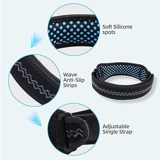AGPTEK Plus Size Knee Brace for Women & Men, Pain Relief Patella Tendon Knee Strap 2 Pack, Adjustable Knee Support Band for Running Weightlifting Baseball Tennis Volleyball Jogging Bicycle Climbing, 20.87-27.56in