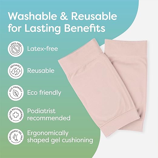ZenToes Achilles Tendon Support Sleeve, Padded Compression Sleeve for Achilles Tendonitis Relief & Haglunds Heel, Washable Padded Socks & Heel Protectors for Bursitis Relief, 1 Pair