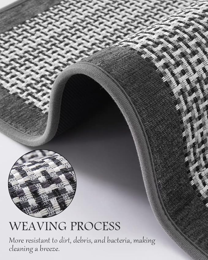 Kitchen Rugs and Mats Non Skid Washable - Non Slip Absorbent Kitchen Runner Rugs for Floor, Machine Washable Standing Mats for in Front of Sink,Entryway,Entrance,Door(20"x32",Grey)