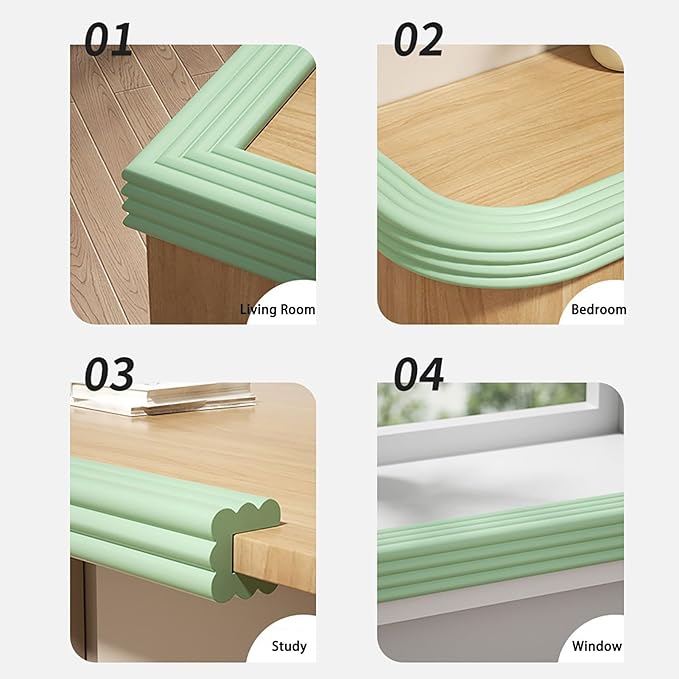 Edge Corner Protector, W-Shaped Sharp Edge Safety Corner Edge Foam Padding, Edge Guards Bumpers, Proofing Furniture Edge Protector for Table Edges & Sharp Corners(White,1 Pack)