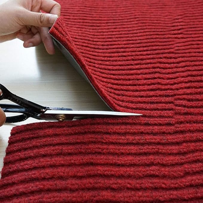tonchean Commercial Grade Door Floor Mat 3x10Ft Heavy Duty PVC Non-Slip Entrance Mat Indoor Outdoor Runner Rugs, Brush Step Entrance Mats for Corridor, Kitchen, Home, High Traffic Area, Red