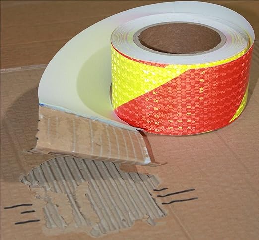 Reflective Tape Outdoor Waterproof 3 inch X 166 feet, High Visibility Hazard Conspicuity Safety Warning Industrial Marking Tape