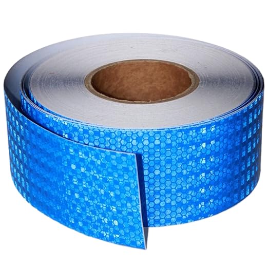 Blue Reflective Tape Outdoor Waterproof 3 inch, High Visibility Hazard Conspicuity Safety Industrial Marking Tape (166 feet)