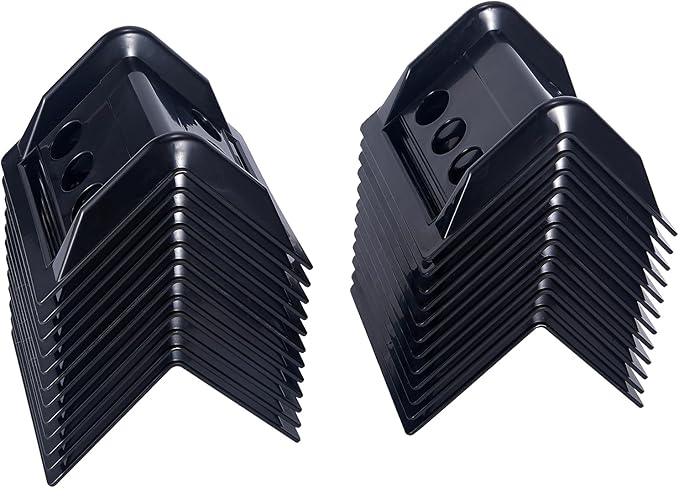 24 Pack 4" Flatbed Edge Protectors with Carrying Case, 4" Winch Ratchet Straps Plastic Corner Protectors for Flatbed Cargo Load (Black)