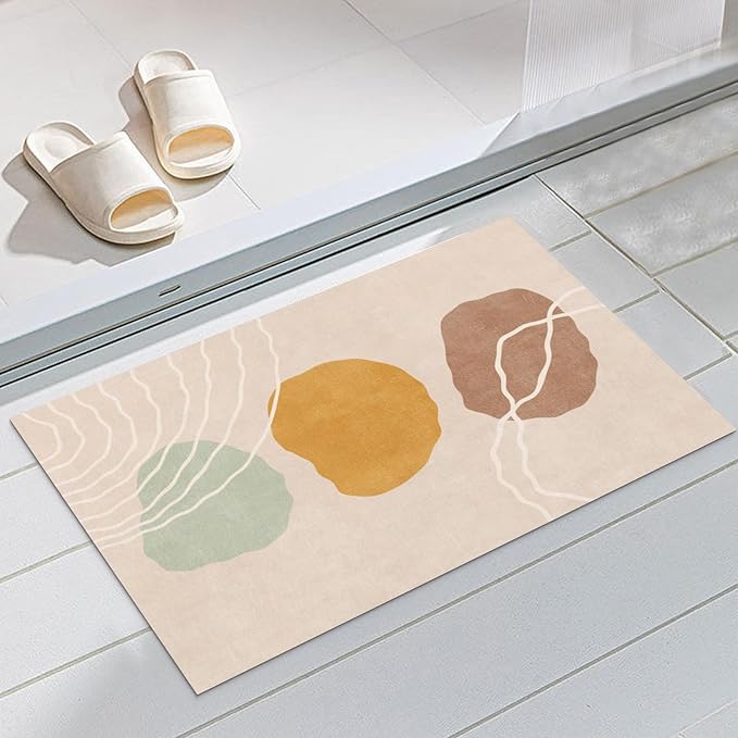 Ultra Thin Door Mat Indoor Entrance, 1/10 in Thin Door Mats for Inside Entry, Non-Slip Rubber Backing Washable Doormat, Fade Resistant, Absorbent, Low Profile Dirt Trapper, 30"X17"