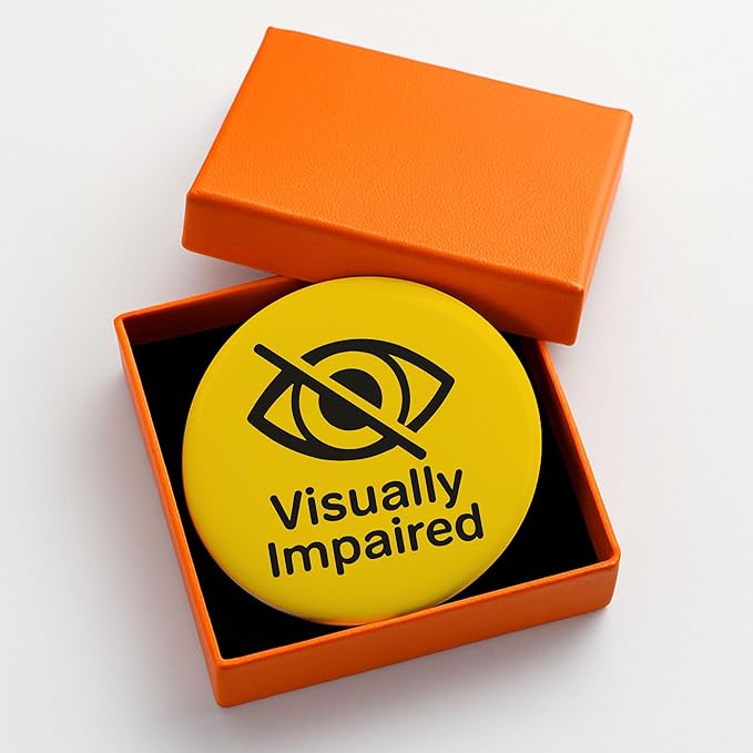 Visually Impaired Information Badge, Partially Sighted Badge, Nonverbal Communication Aid for Visual Impairment, Accessible Pin, Hidden Disability Awareness, 2.2"