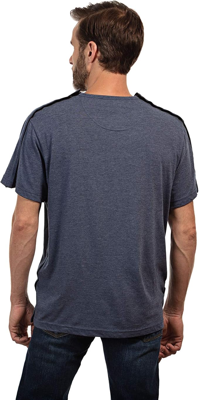 MAI We Care Post Shoulder Surgery Shirts for Men - Tear Away Recovery Apparel, Premium Chemotherapy Clothing