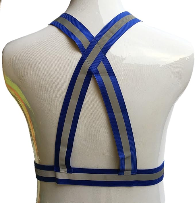 zojo Reflective Vest | Lightweight, Adjustable & Elastic | Safety & High Visibility for Running, Jogging, Walking,Cycling | Fits Outdoor Clothing (Pack of 10, Neon Blue)