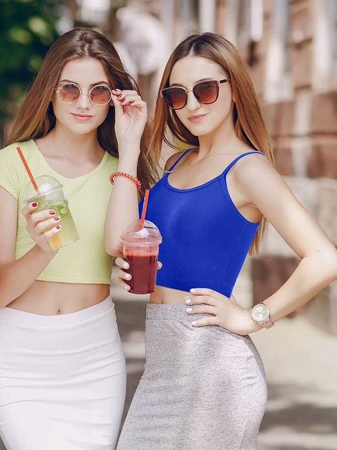 Boao 3 Pcs Crop Camisole Top Spaghetti Strap Tank Sleeveless Crop Tank Top for Women Sports