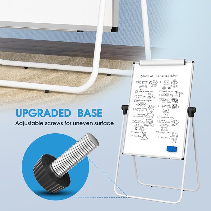 MaxGear Large White Board Easel Stand, 40" x 28" Double Sided Dry Erase Board with Stand, Height Adjustable and 360 Degree Rotation Classroom Easel for School, Home & Office Flip Chart Stand