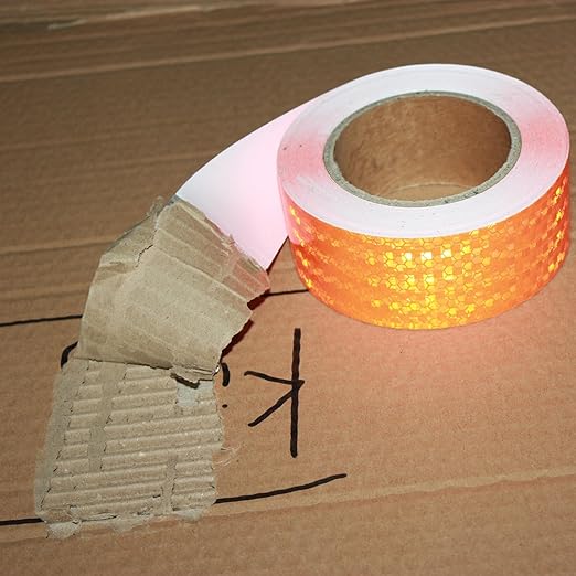 Industrial Reflective Tape Orange 2 inch Wide, Outdoor Waterproof Hazard Conspicuity Warning Marking Tape (66 feet)