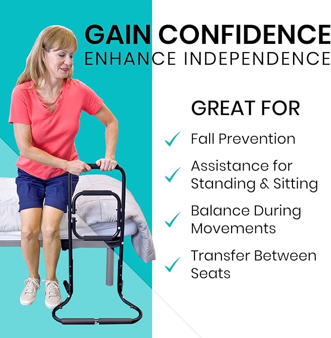 Vive Chair Stand Assist for Elderly - Portable Standing Up Assistance for Seniors - Self Lift Aid Disabled & Handicap Fall Prevention - Side Walker Aid - Help You Get Up from Couch, Bed, & Floor