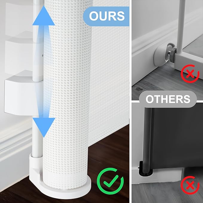 200 inches Extra Wide Retractable Baby Gate, 41.5 inches Tall Mesh Safety Gate for Oversized Openings, Living Rooms, Patios, Child & Pet Barrier for Indoor Outdoor Use, White
