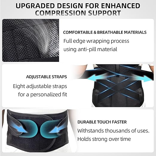 Upgraded Posture Corrector for Women & Men, Back Brace for Upper/Lower Back Pain, Herniated Disc, Sciatica，Adjustable Support & Bionic Panel L (34"-38")