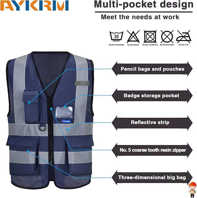 6XL 7XL 8XL navy amazon safety vest for man