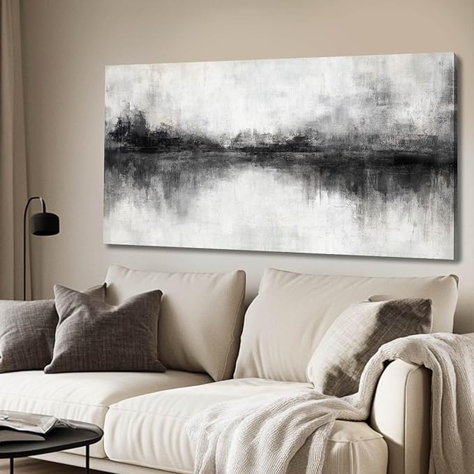 Black And White Wall Art Large Wall Decor Abstract Framed Wall Art Posters for Men Room Vintage Photo Pictures 24"x48"