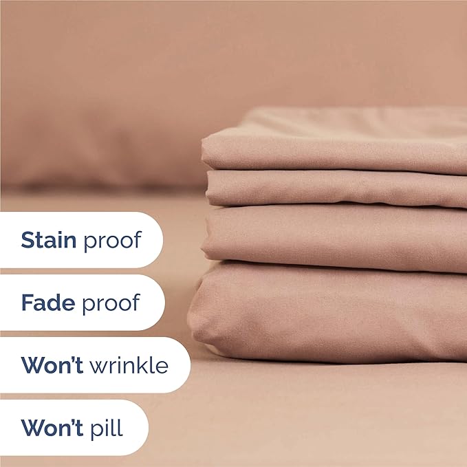 King 6 Piece Sheet Set - Cooling & Breathable Bed Sheets - Hotel Luxury Bed Sheets for Women, Men, Kids & Teens - Comfy Bedding with Deep Pockets & Easy Fit - Soft and Wrinkle Free - King Mauve Sheets