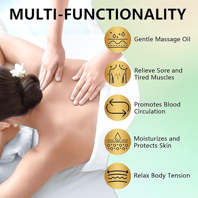 Sore Muscle Massage Oil for Massage Therapy, with Massage Roller Ball & Thumb Saver Massager, Body Massage Oil for Relaxing Joints & Muscles with Arnica, Valentines Day Gifts for Her Him