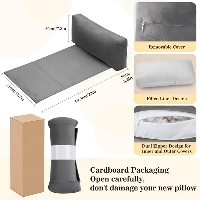 Recliner Headrest Pillow, Adjustable Neck & Head Support Pillow, Soft Velvet Non-Slip Headrest for Recliner, Couch, Chair, Sofa