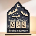 Fantasy Books Read This Year Counter with Name, Reading Challenge Book Tracker Sign, Bookish Gift for Women, Book Lovers, Librarians, Writers, Teachers, Bookshelf Accessories, Home Library Decor