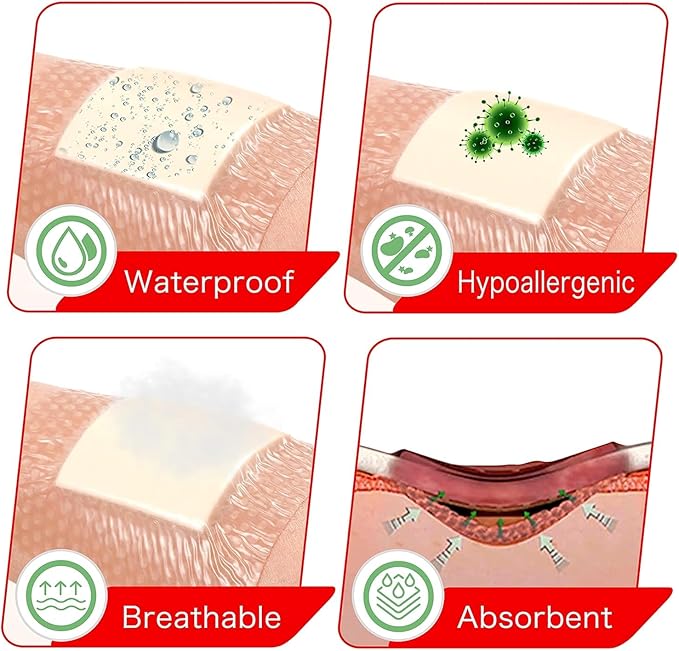 FRESINIDER Silicone Foam Dressing with Adhesive Border – Wound Dressing Bandage – Silicone Foam Pad – Pack of 20 – 2 x 2 Inches Large Waterproof Bandages – Self Adhesive Wound Care and Dressings