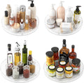 4 Pack Clear Lazy Susan Organizer, 11in Rotating Turntable Organizer, Cabinet Turntable Organizer, Rotating Lazy Susan for Kitchen, Fridge, Bathroom, Vanity Countertop