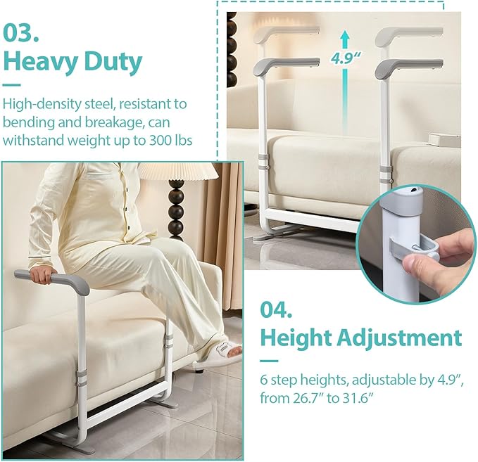 Adjustable Couch Stand Assist, Sit to Stand Lift for Elderly, Chair Lift Assist Devices for Seniors, Handicap Accessories for Daily Living, Standing Aids for Disabled and Elderly(Gray)