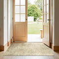 jinchan 3x5 Area Rugs for Entryway - Machine Washable Modern Rug Kitchen Soft Faux Wool Stain Resistant Non-Slip Ultra-Thin Low-Pile Geometric Carpet for Entrance Bedroom Living Room (3x5ft, Taupe)