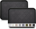 Boot Tray for Entryway Indoor, Heavy Duty Shoe Mat Tray 2 Packs, 16.7"x12.8" Waterproof Shoes Trays with Raised Edge, Outdoor Multi-Purpose Mats for Boots, Garden, Pets