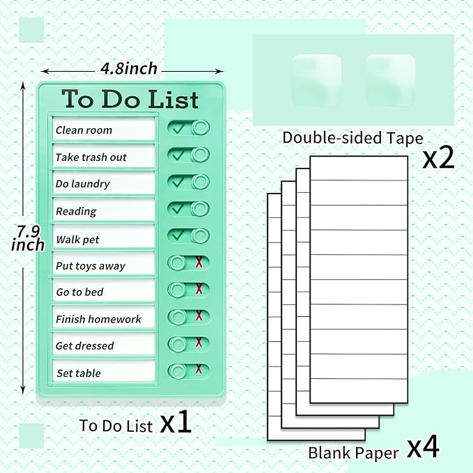 Chore Chart for Kids,To Do List, Daily Routine Chart, and Schedule Board-Checklist and Portable Memo for Efficient Task Management and Planning (green)