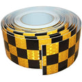 Reflective Tape Yellow Black 3 inch X 166 feet, Outdoor Waterproof Hazard Conspicuity Warning Industrial Marking Tape