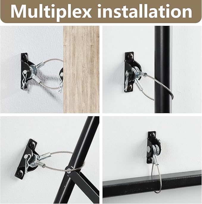 Furniture Anchors Anti-Tip Kit (6 Pack)- Furniture Straps for Baby Proofing, Secure 400 lbs Cabinet Prevent Falling Prevention Strap, Wall Anchor Prevent Child Pet Safety, HOME MASTER HARDWARE.