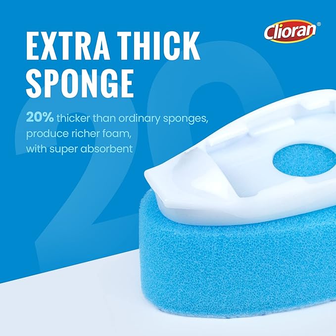 Leak Proof Dishwand Refills with Scrub Dots,Non Scratch Sponge Heads for Dish Wand,20% Thicker Heavy-Duty Scrubber Replacement,Fits Most Handles,Works with All Dish Soaps,Ideal for Kitchen