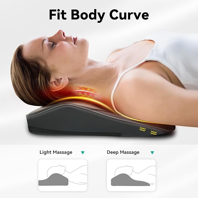 Snailax Shiatsu Lower Back Neck Massager with Heat, Kneading Back Massager for Back Pain Relief Deep Tissue, Vibration Massage Pillow Ideal Gifts for Men Women Mom Dad