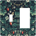 Outlet Covers Strawberry Birds Flowers Plant Morris Floral 1 Toggle 1 Rocker Combination Decorative Wall Plate Electrical Switch Plates Light Switch Cover Plate for Bedroom Farmhouse Decor