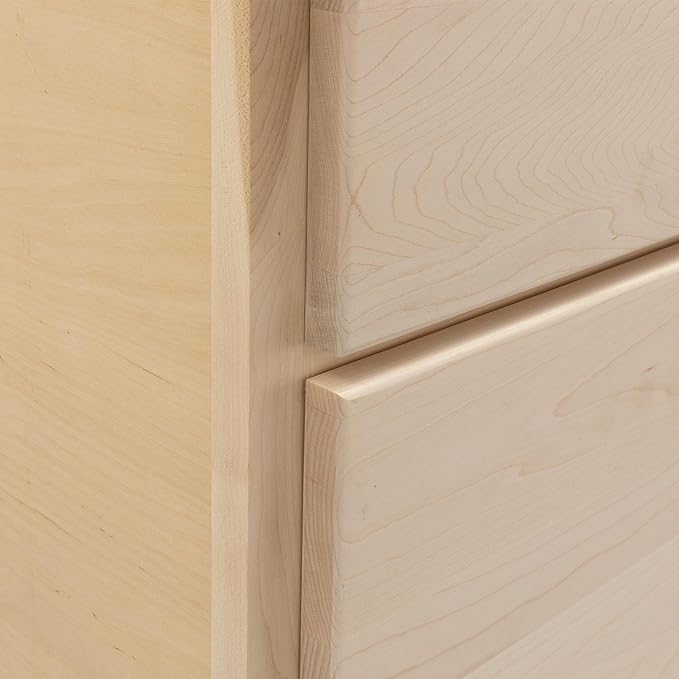 Quicklock RTA (Ready-to-Assemble) | Base Kitchen Cabinets - Shaker Style | Made in America (Raw Maple, 18" Wx34.5 Hx24 D 4 Drawer)