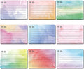 Pajean 9 Pcs/450 Sheet to Do List Sticky Note 3x4 Inch Self Stick Pads with Line Colored Planner Sticky Note Adhesive Memo for Office, Meeting, School, Study, Home Reminder (Watercolor)