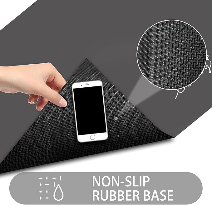 Ultra Thin Door Mat Indoor Entrance, 1/10 in Thin Door Mats for Inside Entry, Non-Slip Rubber Backing Washable Doormat, Fade Resistant, Absorbent, Low Profile Dirt Trapper, 35"X24"