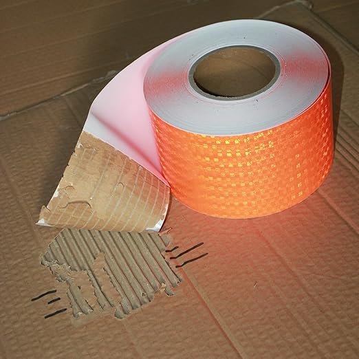 Industrial Reflective Tape Orange 4 inch Wide, Outdoor Waterproof Hazard Conspicuity Safety Marking Tape (166 feet)