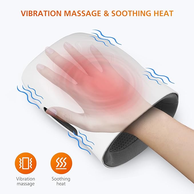Snailax Hand Massager with Heat and Compression, for Arthritis, Carpal Tunnel and Finger Numbness, FSA Eligible, Cordless Electric Hand Massager for Palm & Wrist Circulation, Ideal Gifts for Women/Men