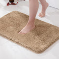 MIULEE Extra Thick Non Slip Bathroom Rug Shaggy Soft Bath Mat Plush Microfiber Absorbent Water for Shower Tub Machine Washable (Light Brown, 24x40 Inches)