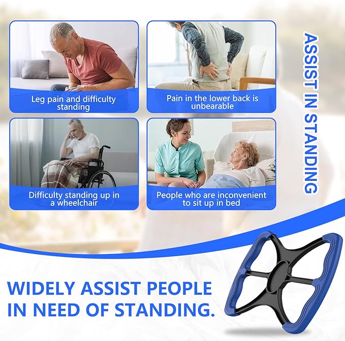 Lift Assist for Elderly,Aids for Disabled and Elderly with No-Slip Grip Handles,Standing Aids & Supports to Transfer Elderly, Senior, Bariatric, Patient Or Disabled,As Seen On Tv(Blue)