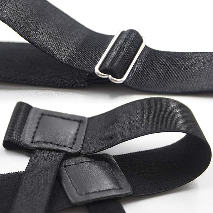 STAY GENT Y-Style Shirt Stays For Men with Non-Slip Locking Clamps and Adjustable Elastic Straps
