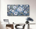 amatop Large Wall Art Abstract Floral Canvas Wall Decor Blue White And Gray Picture Natural Botanical Artwork For Living Room Bedroom Office Dining Room Hallway 48X24