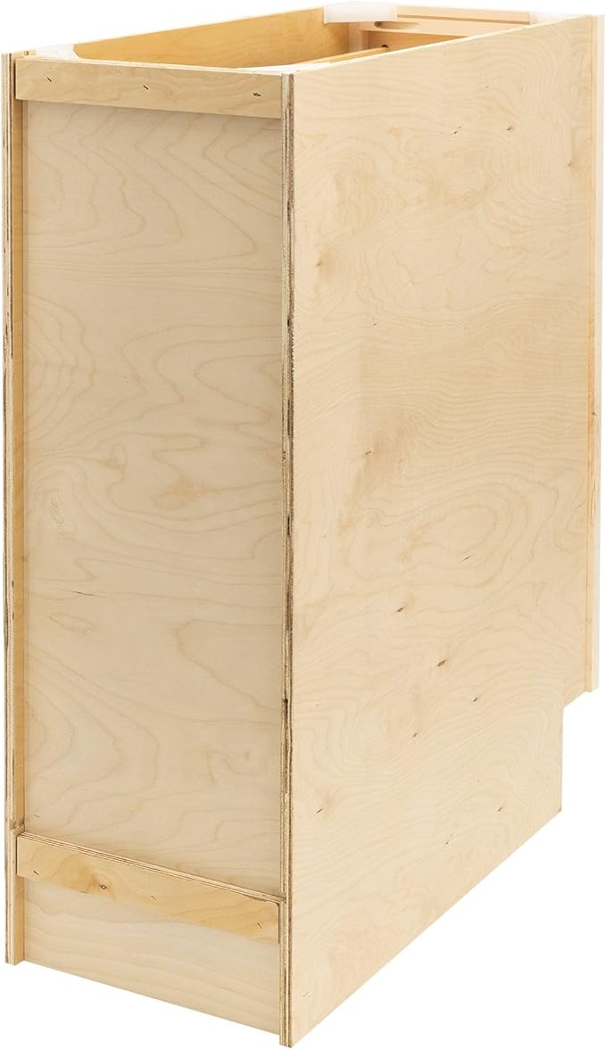Quicklock RTA (Ready-to-Assemble) | Base Kitchen Cabinets - Shaker Style | Made in America (Raw Maple, 12" Wx34.5 Hx24 D Base)